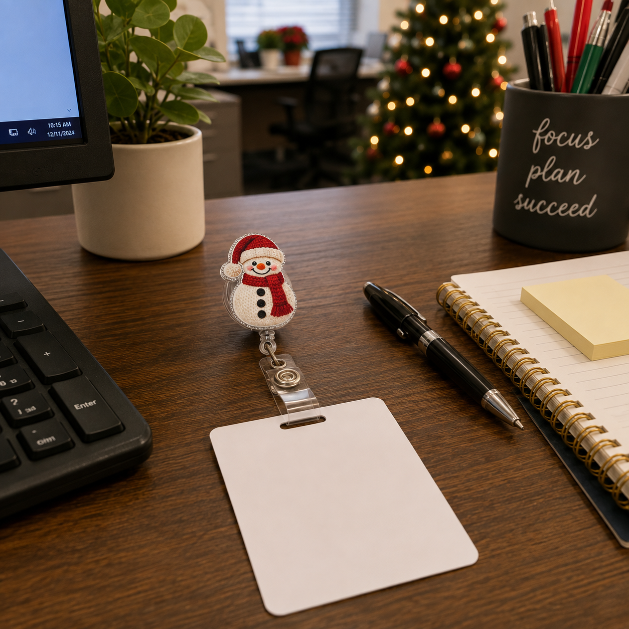 Christmas Snowman Badge Reel