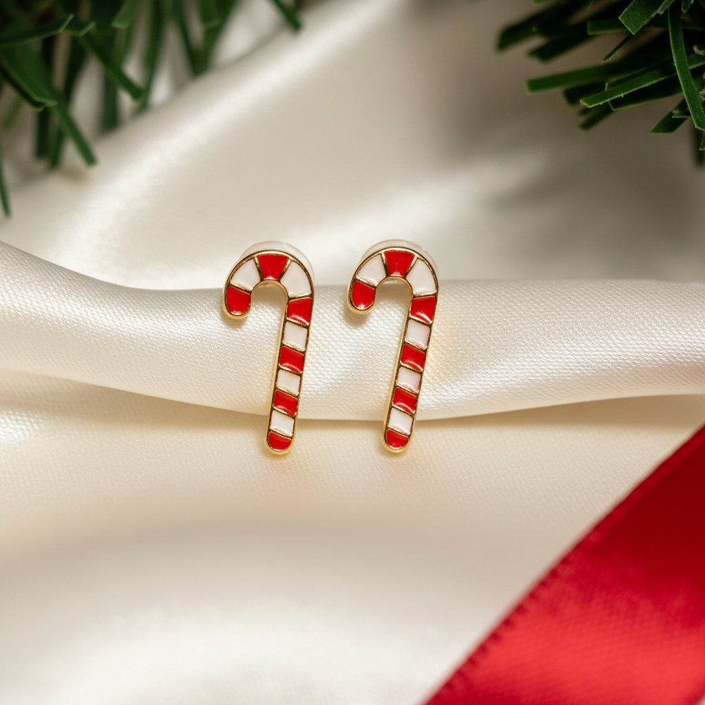 Classic Striped Candy Cane Earrings