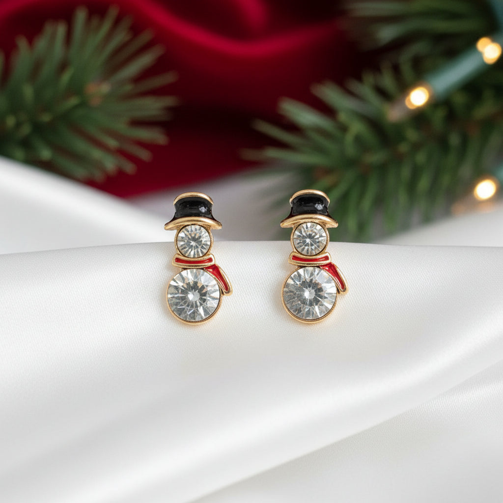 Crystal Snowman Earrings