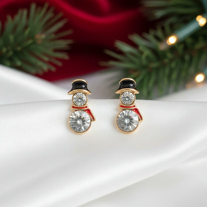 Crystal Snowman Earrings