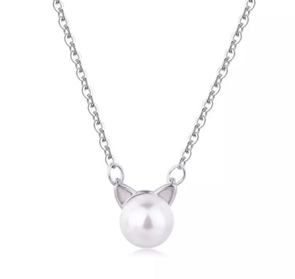 Pearl Cat Necklace