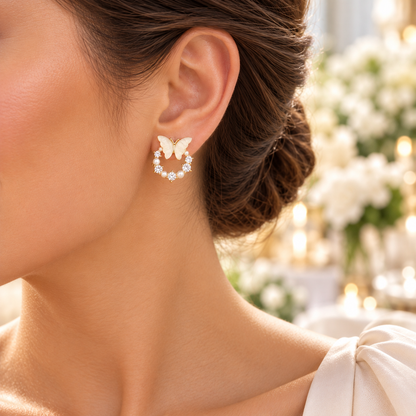 Butterfly Pearl Sparkle Earrings
