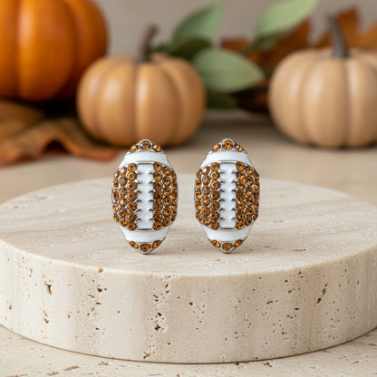 Football Pavé Earrings on stone