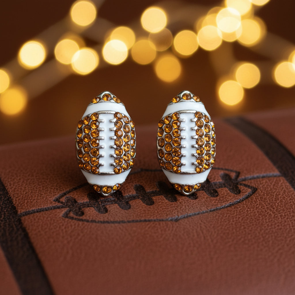 Football Pavé Earrings on football