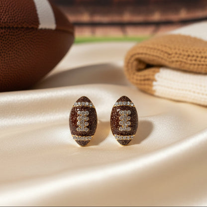 Game Day Sparkle Football Earrings