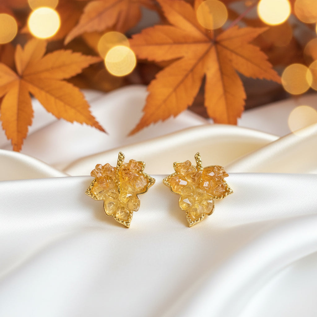 Golden Maple Leaf Earrings