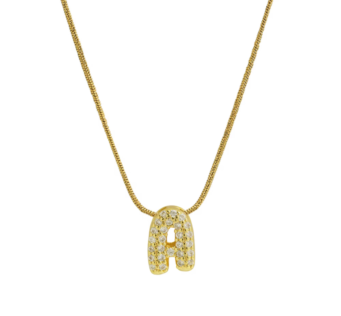 Mini Zircon Initial Necklace
