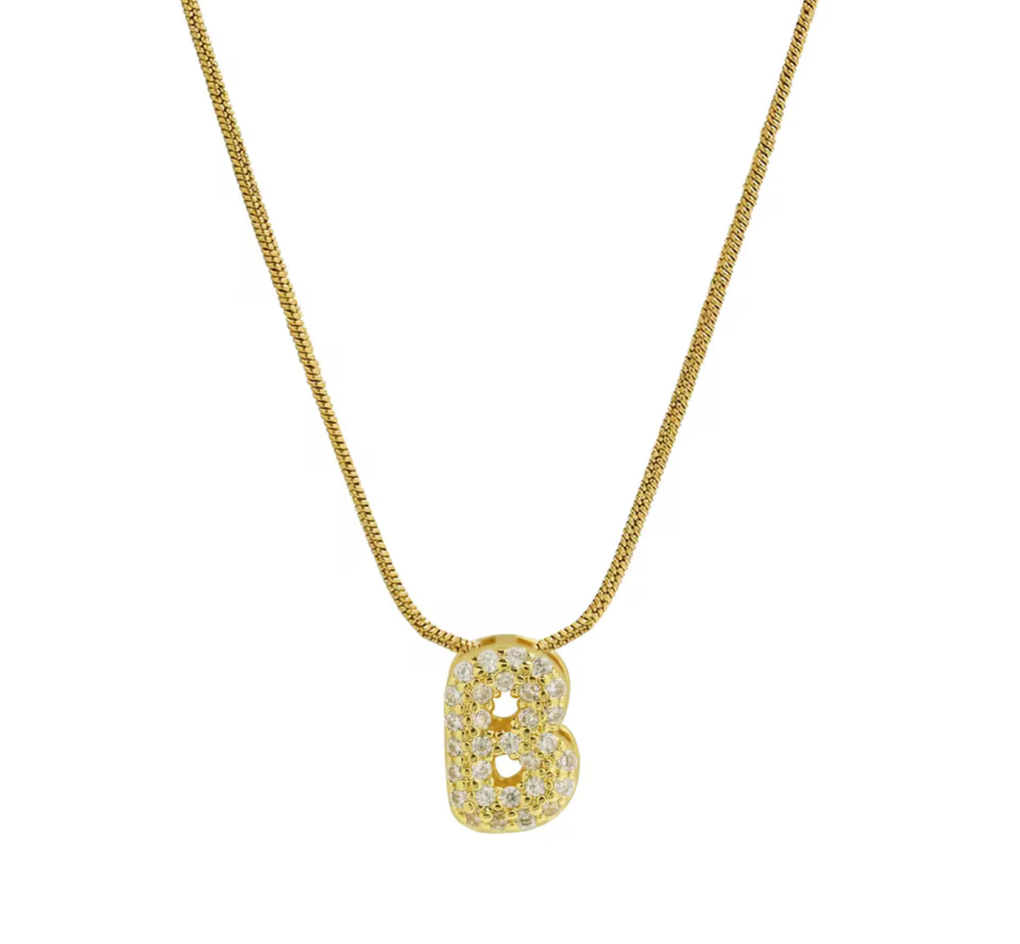 Mini Zircon Initial Necklace