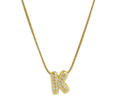 Mini Zircon Initial Necklace