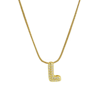 Mini Zircon Initial Necklace