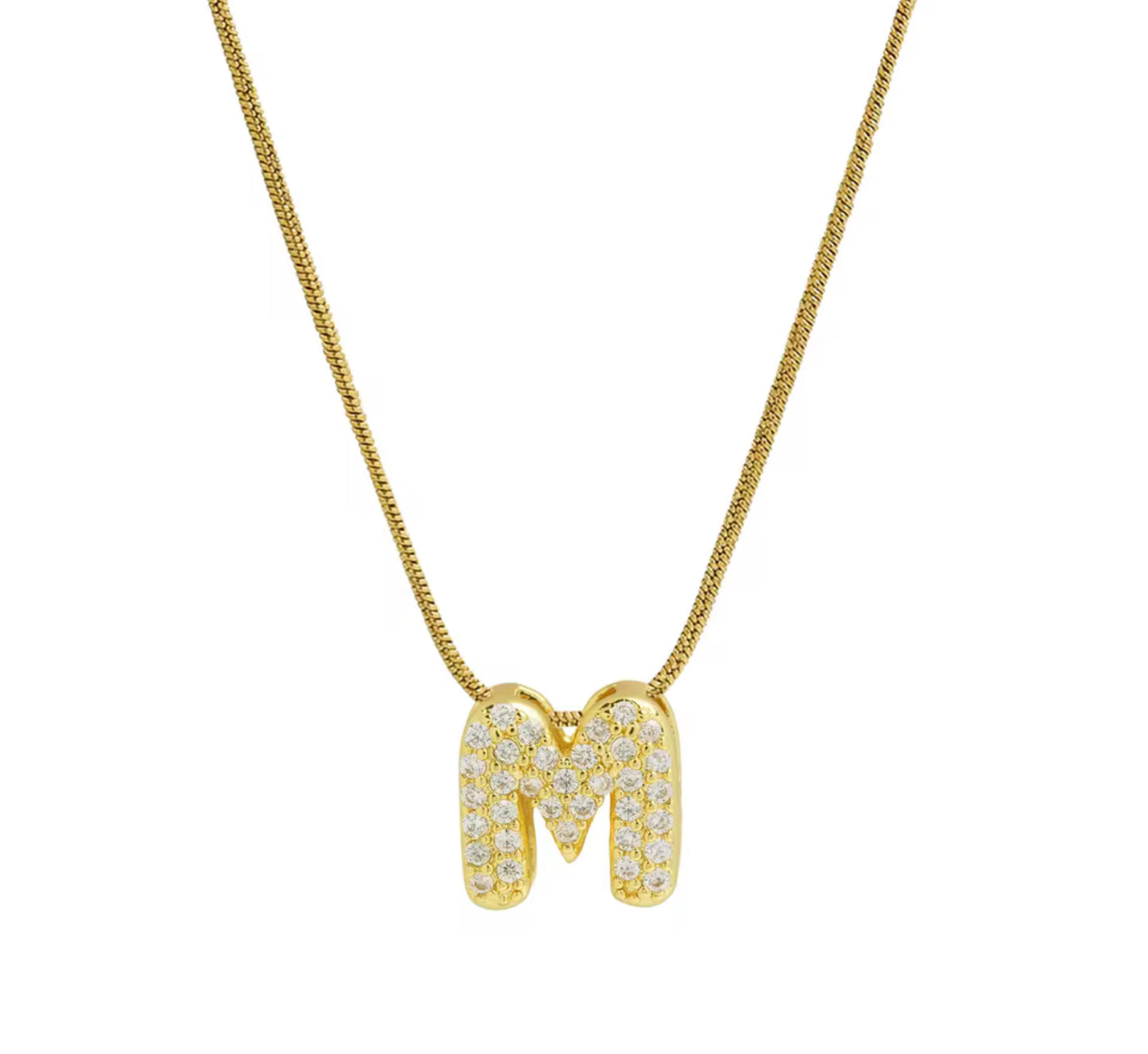 Mini Zircon Initial Necklace