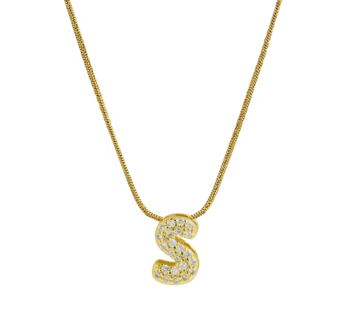 Mini Zircon Initial Necklace