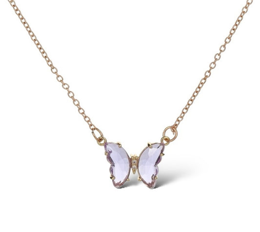 Purple Butterfly Necklace