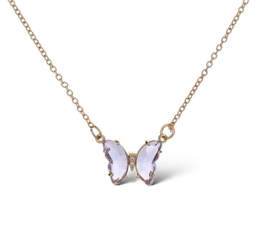 Purple Butterfly Necklace