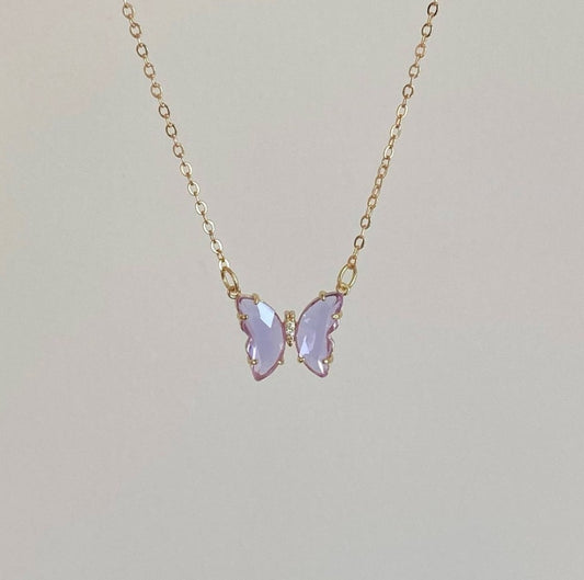 Purple Butterfly Necklace