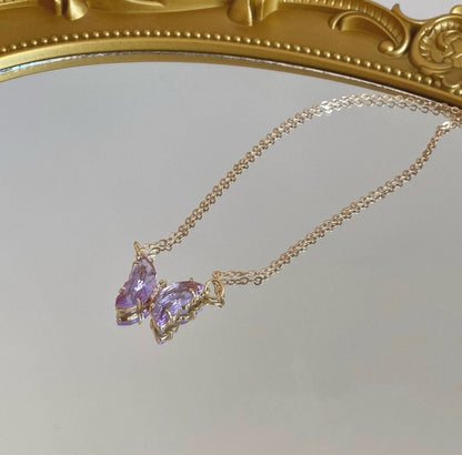 Purple Butterfly Necklace