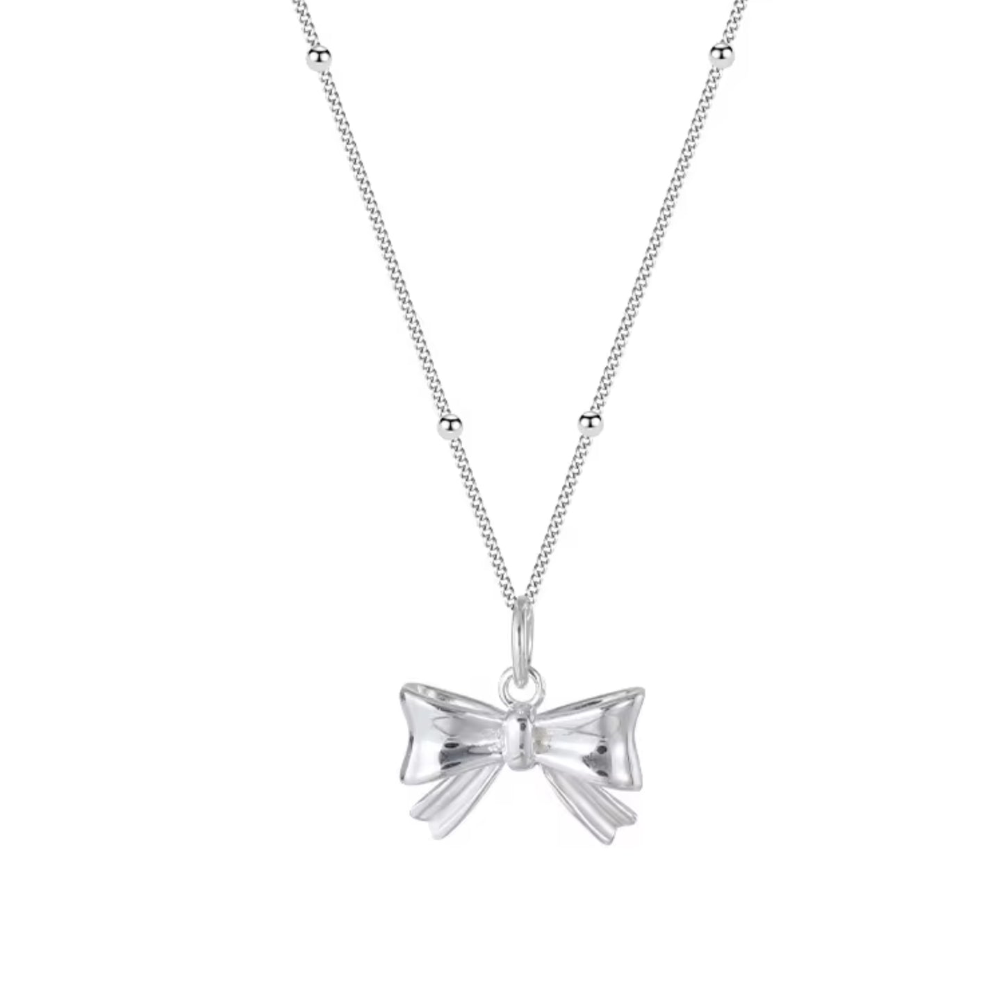 Silver Bow Necklace