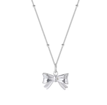 Silver Bow Necklace