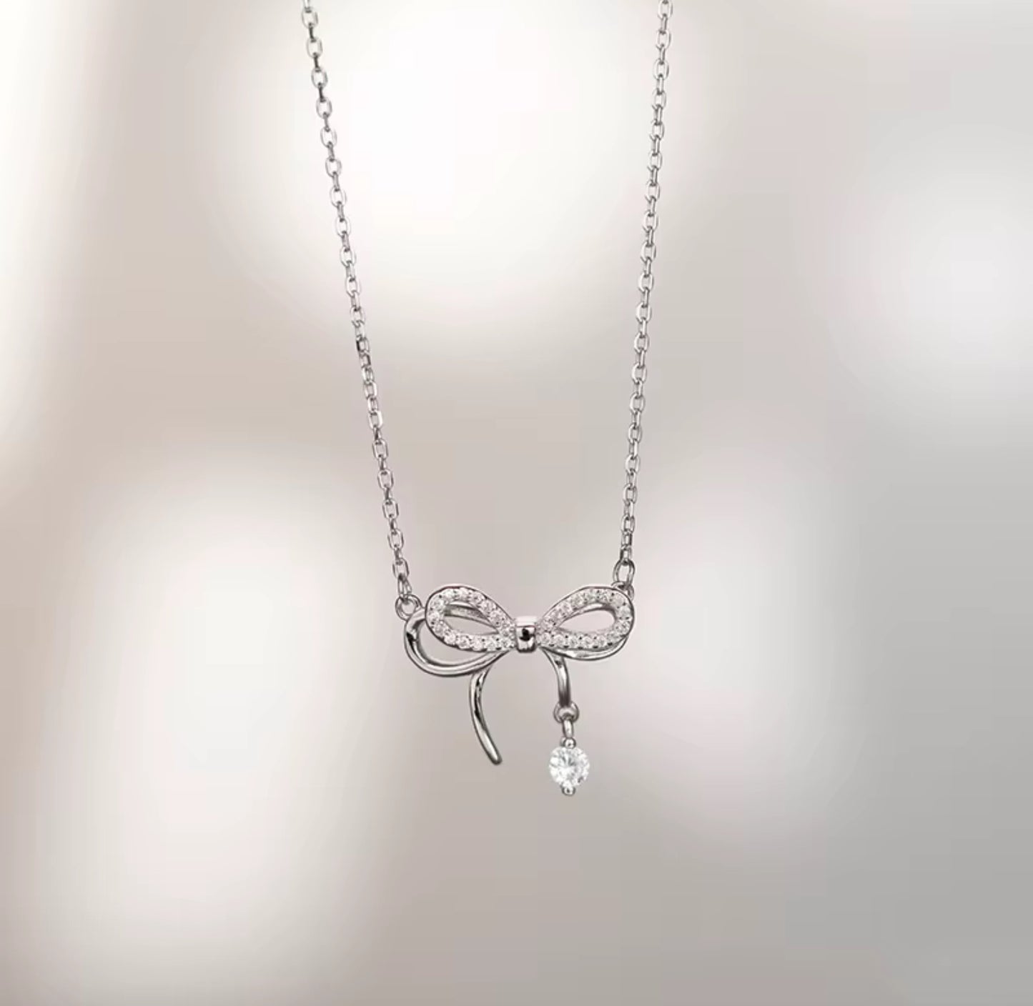 Zircon Bowknot Necklace