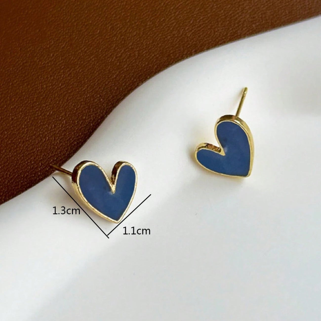 Dark Blue Heart Earrings