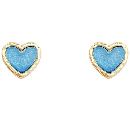 Aqua Blue Heart Earrings