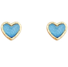 Load image into Gallery viewer, Aqua Blue Heart Earrings