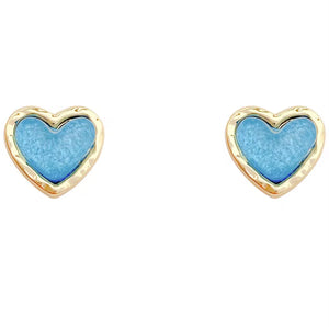 Aqua Blue Heart Earrings