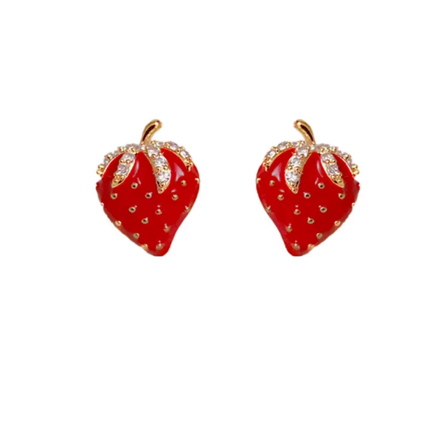 Zircon Strawberry Earrings