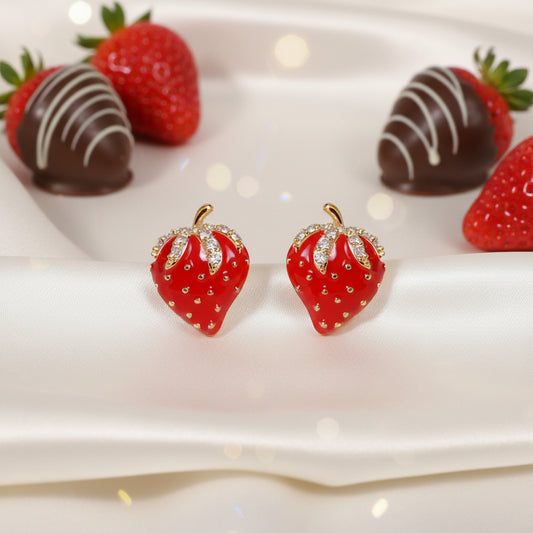 Zircon Strawberry Earrings