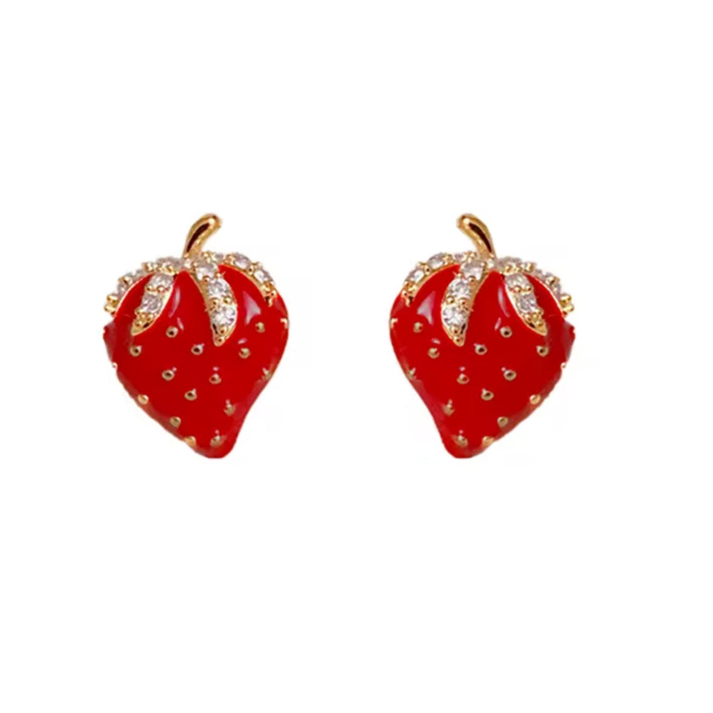 Zircon Strawberry Earrings