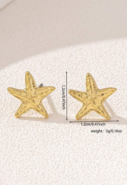 Gold Starfish Earrings