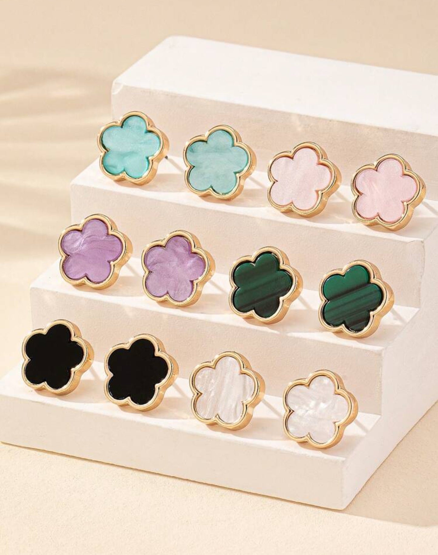 White Flower Earrings