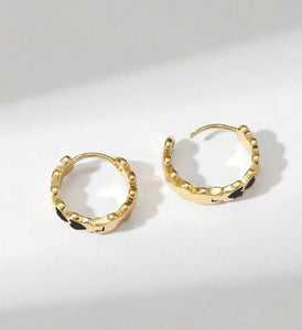 Black Heart Hoop Earrings