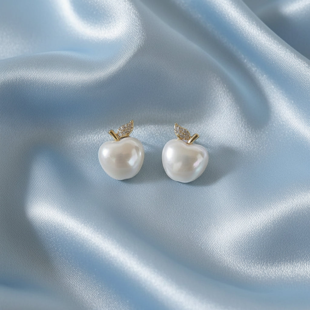 Pearlescent Apple Earrings