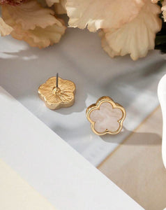 White Flower Earrings