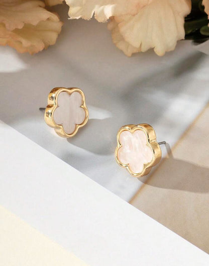 White Flower Earrings