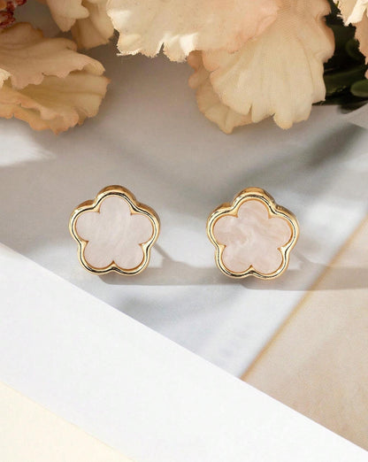 White Flower Earrings