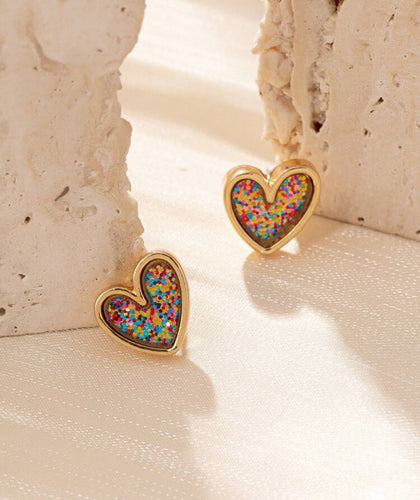 Confetti Glitter Heart Earrings