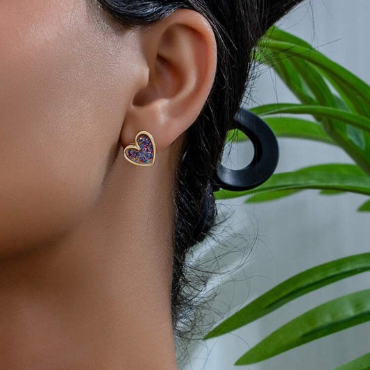 Confetti Glitter Heart Earrings