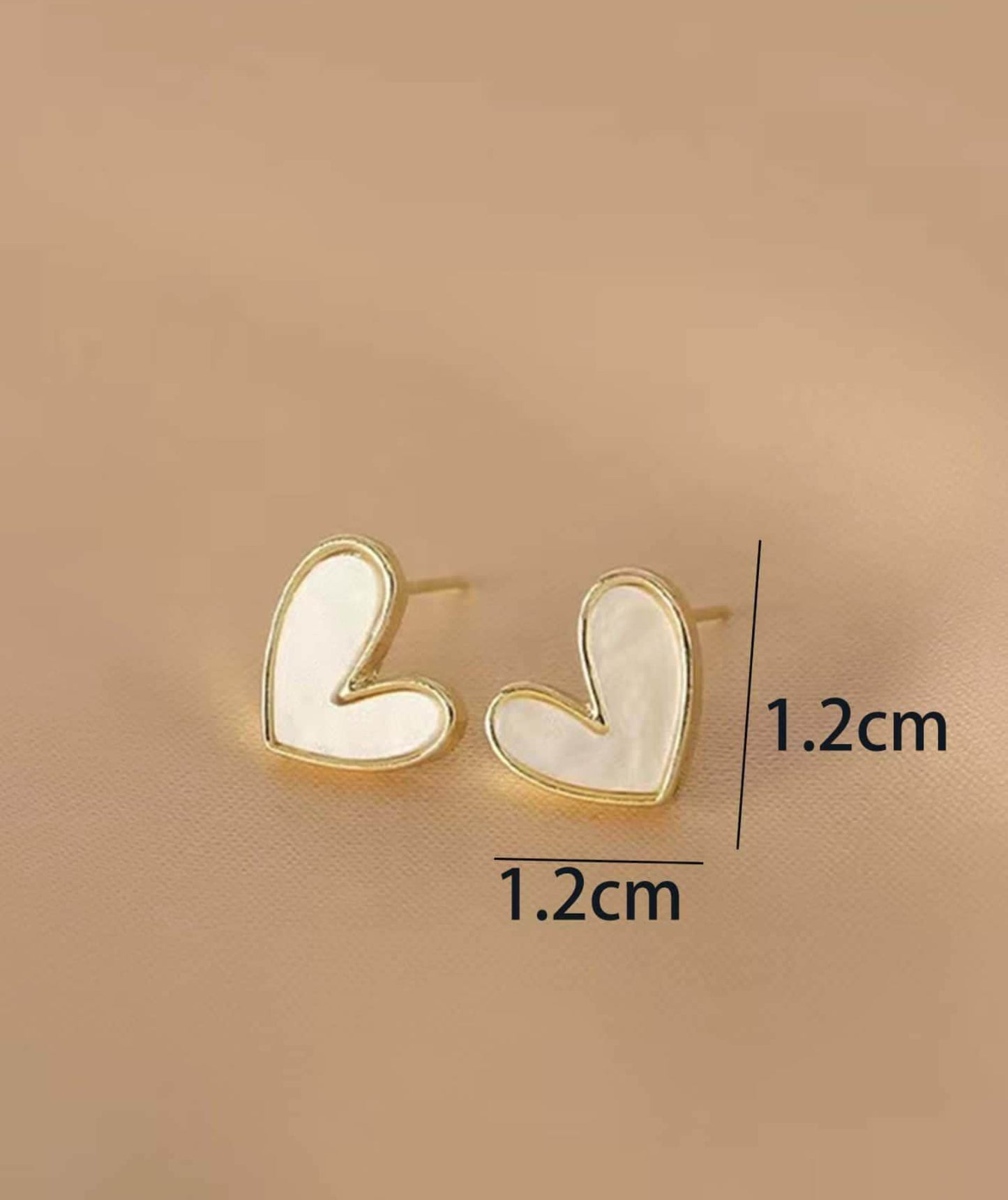 White Heart Earrings