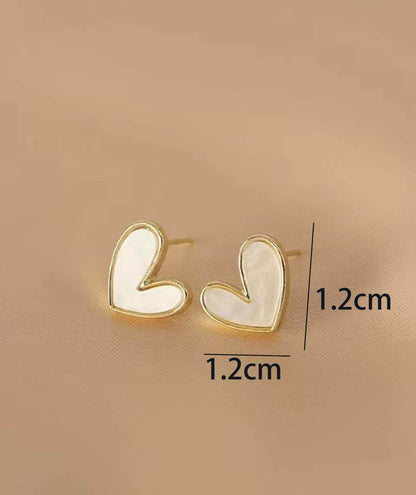 White Heart Earrings