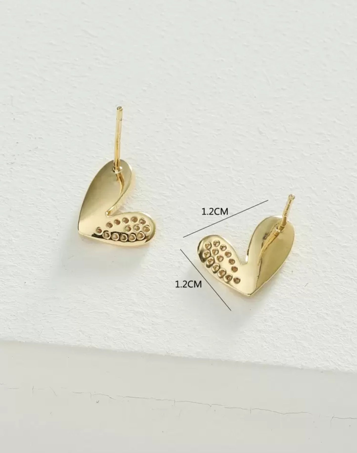 White Heart Rhinestone Earrings