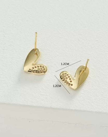 White Heart Rhinestone Earrings