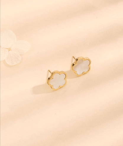 White Flower Earrings