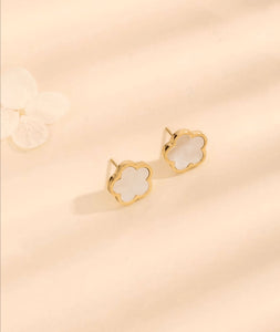 White Flower Earrings