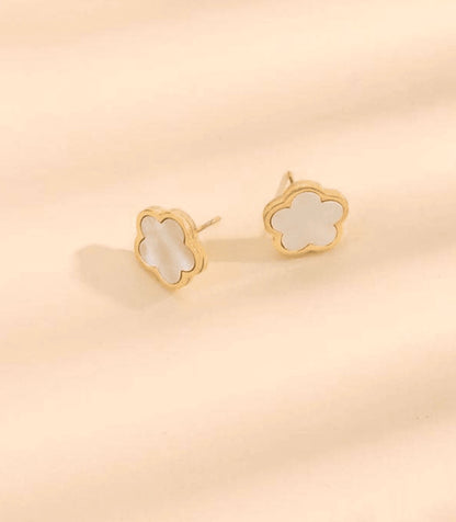 White Flower Earrings