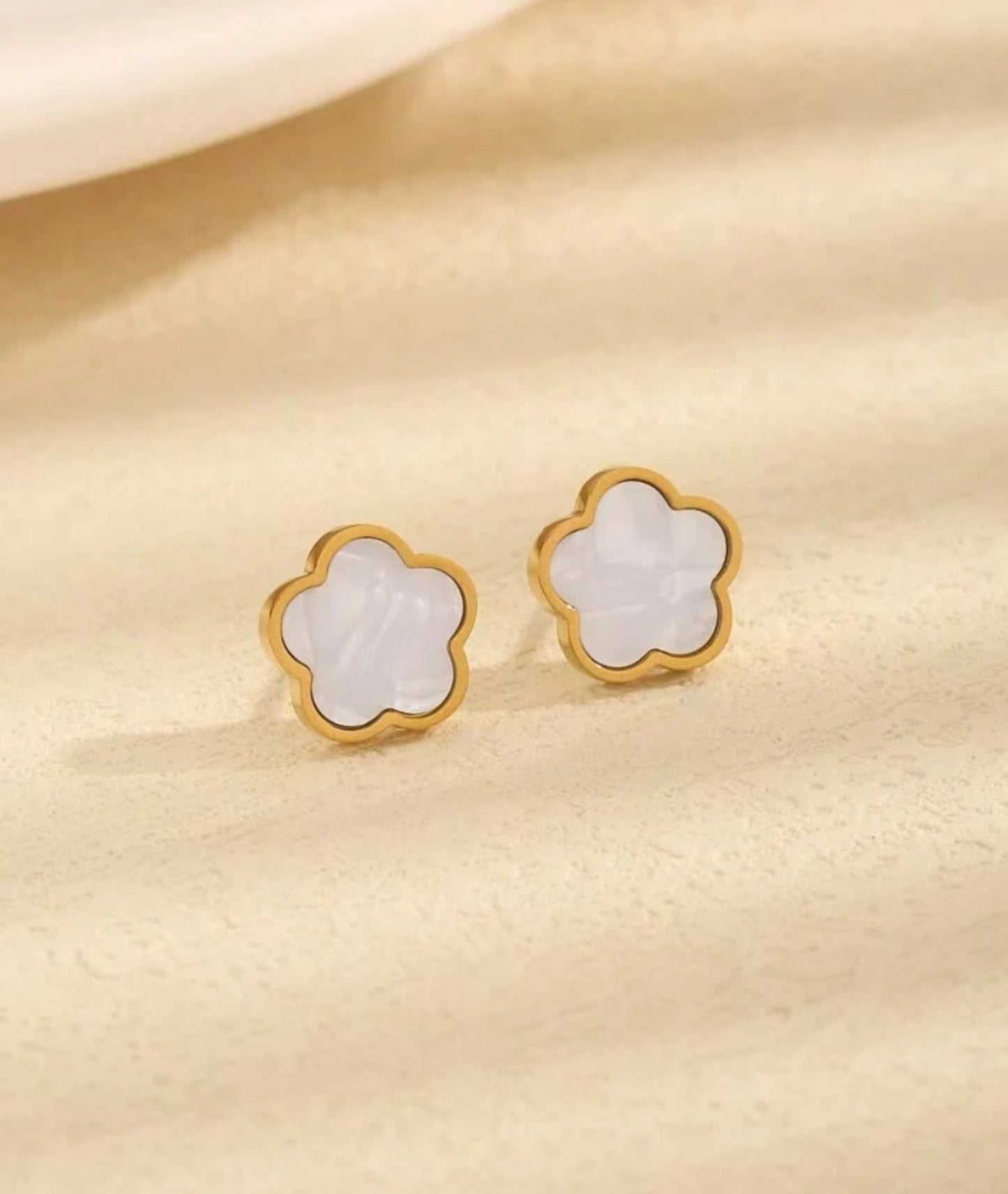 White Flower Earrings