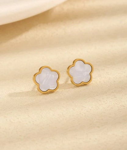 White Flower Earrings