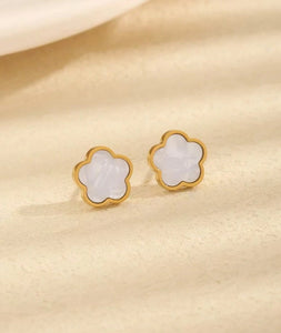 White Flower Earrings