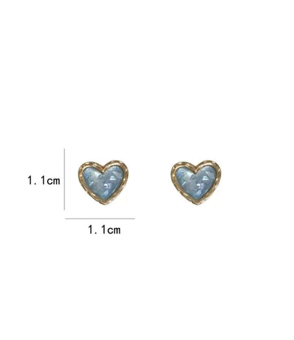 Aqua Blue Heart Earrings